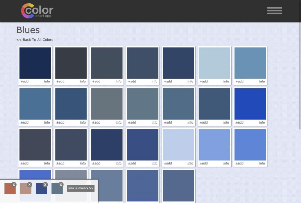 color chart app screenshot