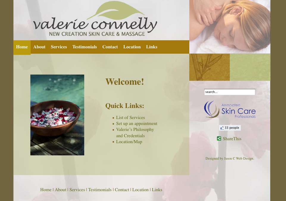 Massage Website Screenshot